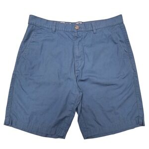 Eddie Bauer Chino Shorts Mens 32 Blue 100% Cotton Flat Front Gorpcore Preppy